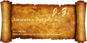Janovicz Zoltán névjegykártya