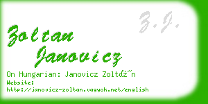 zoltan janovicz business card